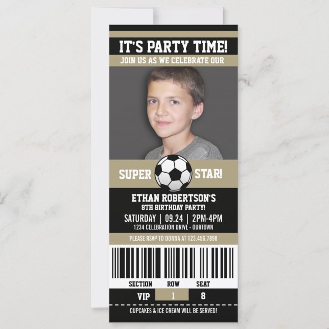 Soccer Birthday Photo Template (Front)