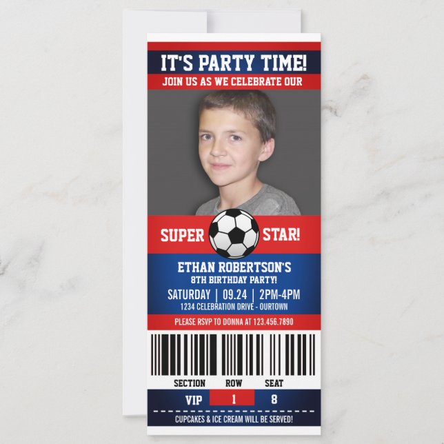 Soccer Birthday Photo Template (Front)