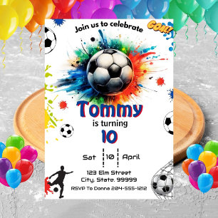 Soccer Birthday - Soccer Goal Birthday  Invitation