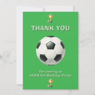 Soccer Birthday Thank You Card Boy Editable