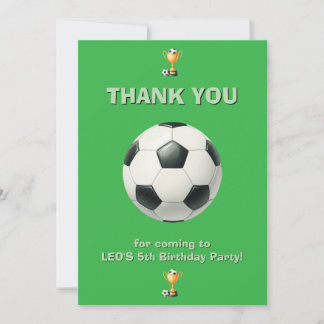 Soccer Birthday Thank You Card Boy | Editable