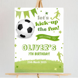 Soccer Birthday Welcome Sign Football Party Decors