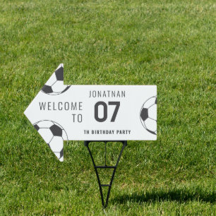 Soccer Birthday Welcome With Jersey Number Sign