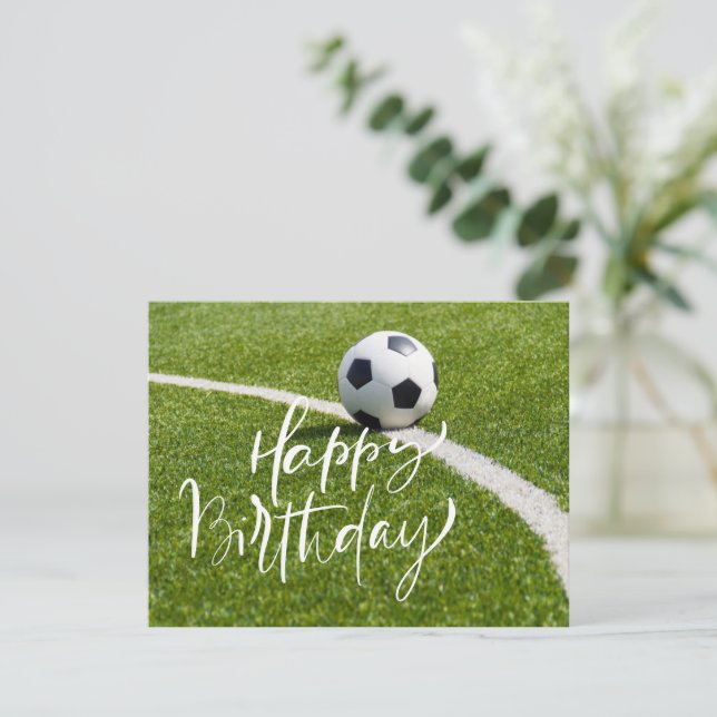 Soccer Birthday with ball and Happy Birthday  (Standing Front)