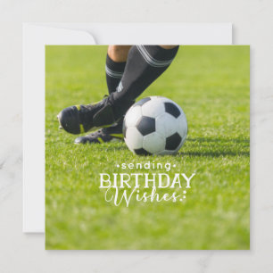 Soccer Birthday with ball and Happy Birthday Card