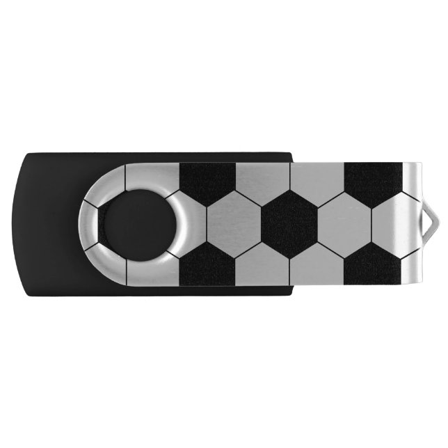 Soccer Black and White Flash Drive (Front)