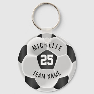 Soccer  - Black and White Keychain