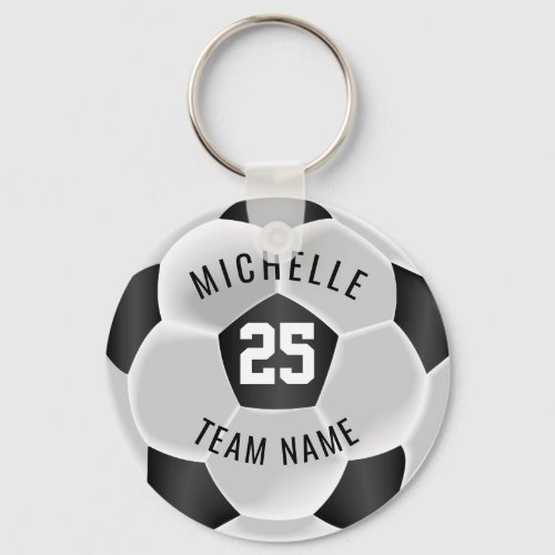 Soccer  _ Black and White Keychain