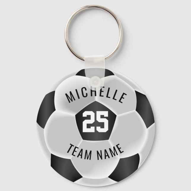 Soccer  - Black and White Keychain (Front)