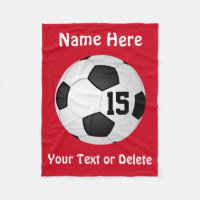 Soccer Blanket with NAME, NUMBER and TEXT