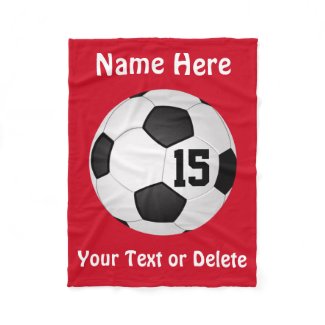 Soccer Blanket with NAME, NUMBER and TEXT