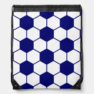 Soccer Blue and White Drawstring Backpack
