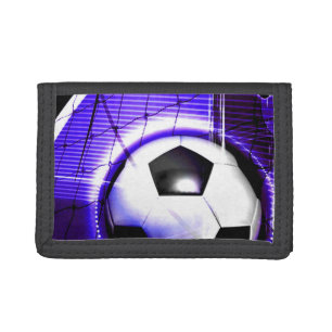 Soccer Blue Purple Coach Team Gift Tri-fold Wallet