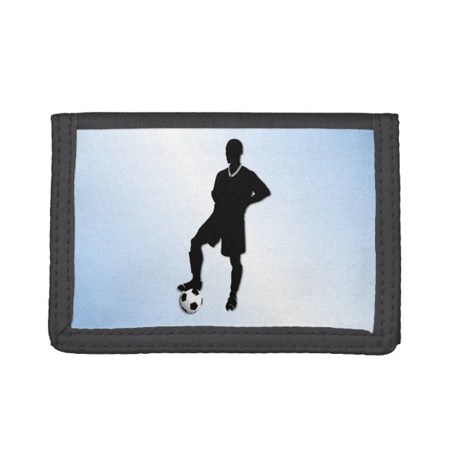 Soccer Blue / Sports Design Trifold Wallet (Front)