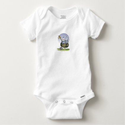 soccer blues kitty baby onesie