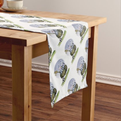 soccer blues kitty short table runner