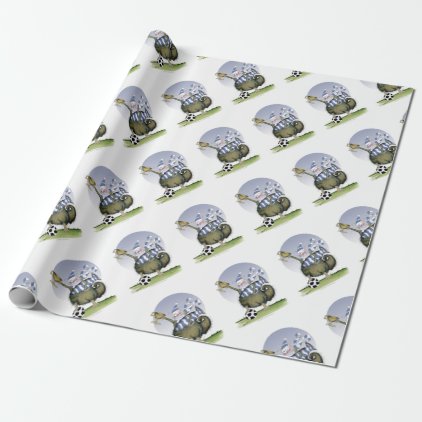 soccer blues kitty wrapping paper