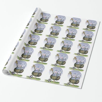 soccer blues kitty wrapping paper