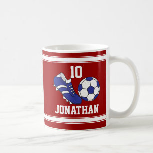 Soccer boot and ball coffee mug