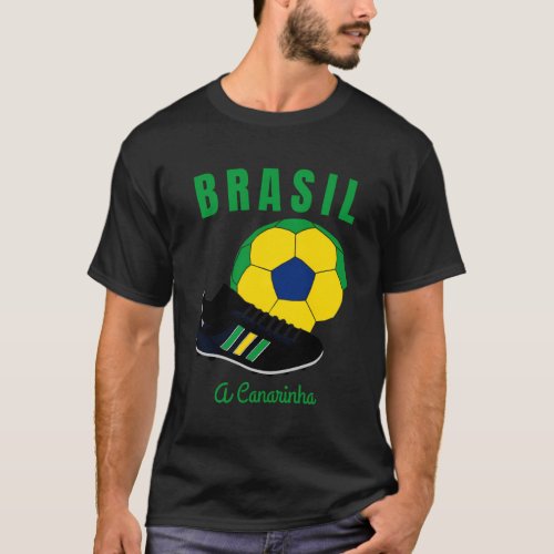 Soccer Boot Ball Canarinho Brazil Flag Football T_Shirt