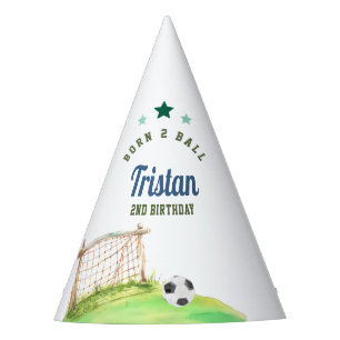 Soccer “Born Two Ball” Second Birthday Party Hat