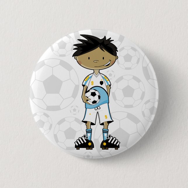Soccer Boy Badge Pinback Button (Front)