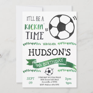 Soccer Boy Birthday Invitation