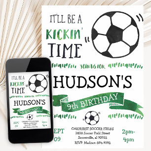 Soccer Boy Birthday Invitation