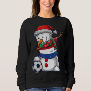 Soccer Boy Dabbing Snowman Christmas Netherlands F Sweatshirt