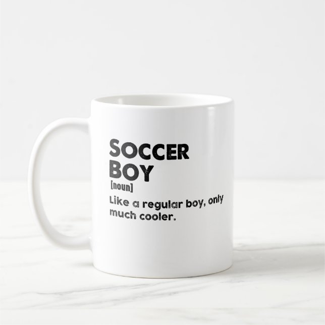 Soccer Boy Funny Dictionary Definition Soccer Boys Coffee Mug (Left)