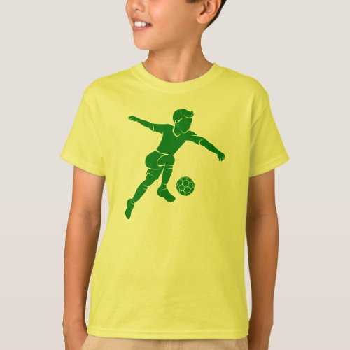 Soccer Boy Kicking Silhouette T_Shirt
