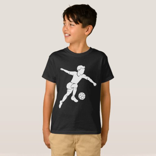Soccer Boy Kicking Silhouette T_Shirt