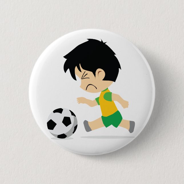 Soccer Boy Pinback Button (Front)