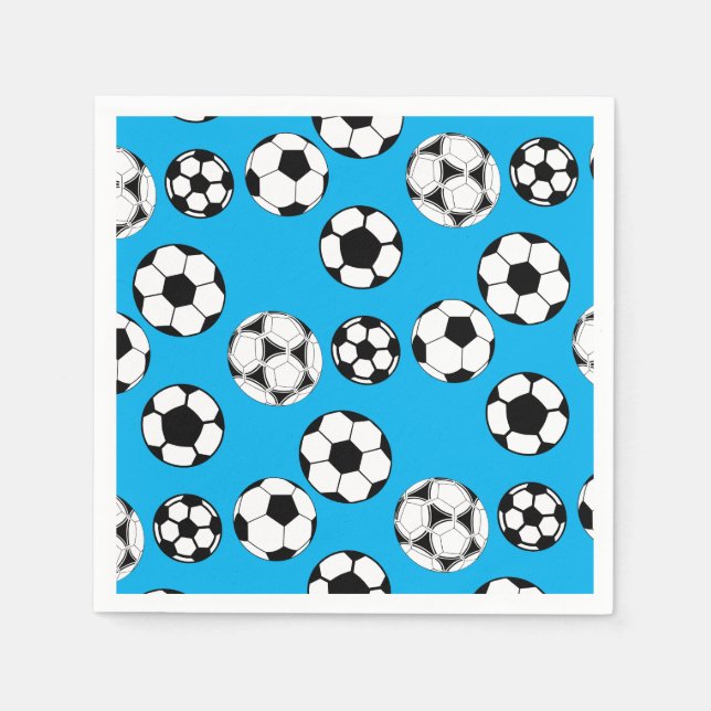 Soccer boys birthday | CUSTOM AGE Napkins (Front)