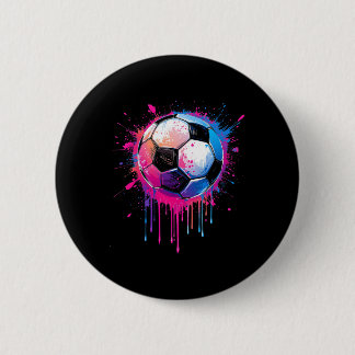 Soccer Boys Girls Awesome Colorful Soccer Drip Soc Button