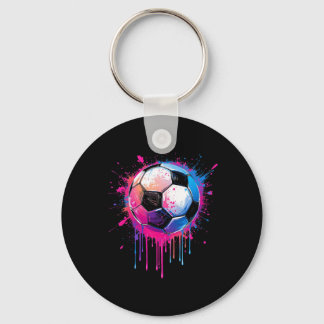 Soccer Boys Girls Awesome Colorful Soccer Drip Soc Keychain
