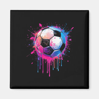 Soccer Boys Girls Awesome Colorful Soccer Drip Soc Magnet