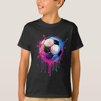 Soccer Boys Girls Awesome Colorful Soccer Drip Soc T-Shirt