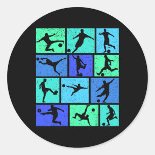 Soccer Boys Kids Men _2 Classic Round Sticker