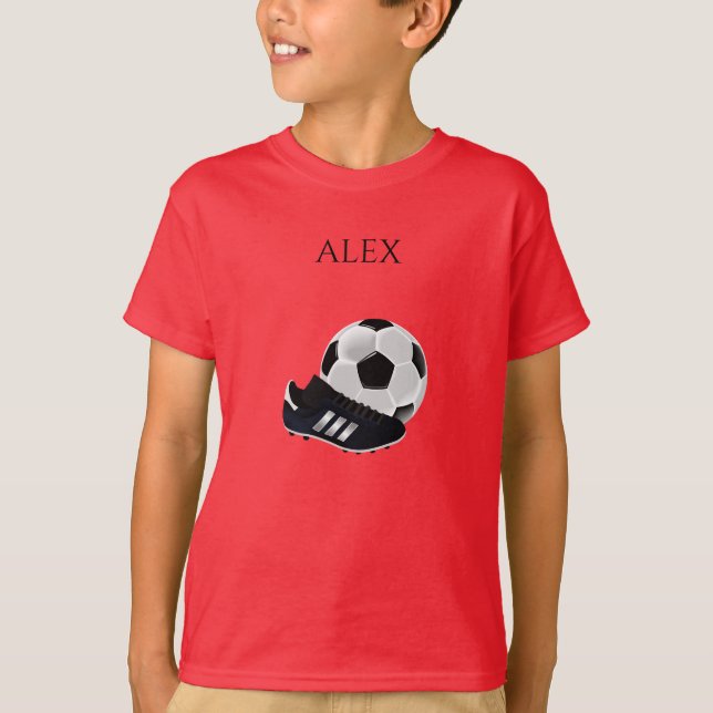 SOCCER boy's t-shirt, personalized name. T-Shirt (Front)