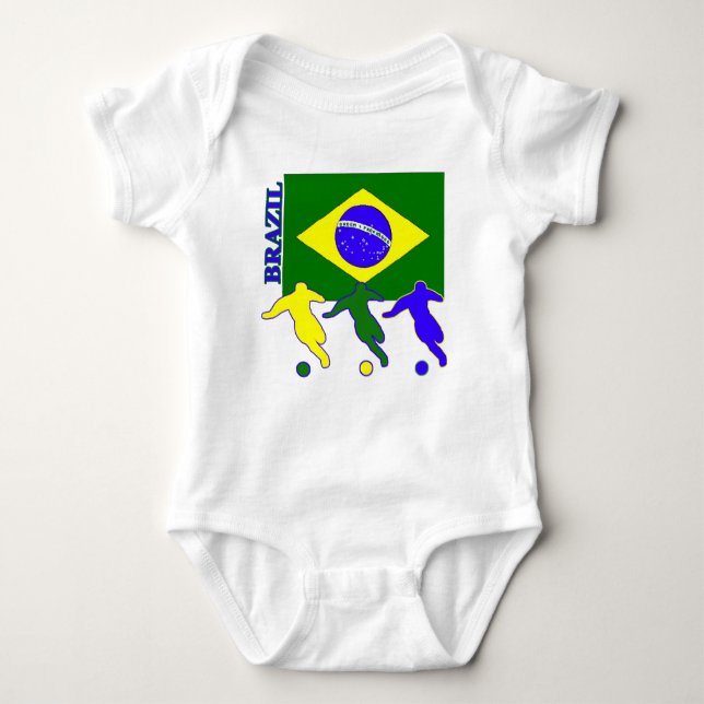 Soccer Brazil Baby Bodysuit (Front)
