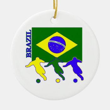 Soccer Brazil Ceramic Ornament by nitsupak at Zazzle