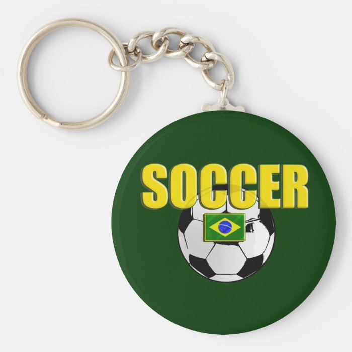 Soccer brazil logo soccer ball gift flag keychain