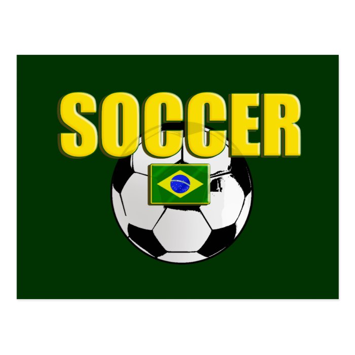 Soccer brazil logo soccer ball gift flag post card
