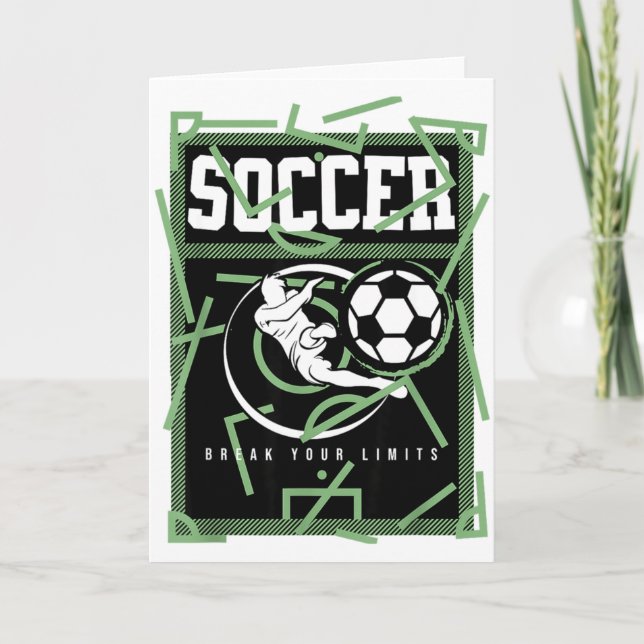 Soccer Break Your Limits Attitude T Shirt  Card (Front)
