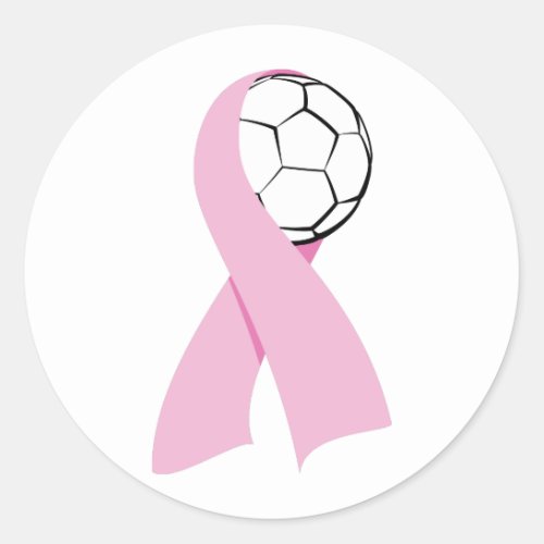 Soccer Breast Cancer Awareness Classic Round Sticker