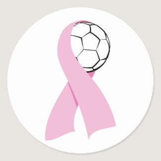 Soccer Breast Cancer Awareness Classic Round Sticker