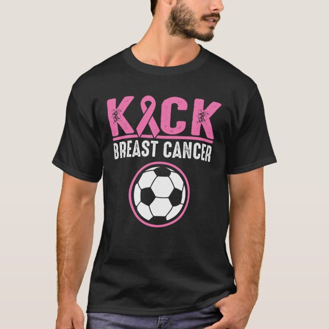 Soccer Breast Cancer T Shirt KICK BREAST CANCER Wo (Front)