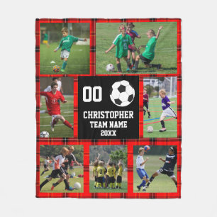Soccer Buffalo Photo Collage Fleece Blanket