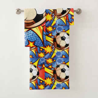 Soccer Burst Bath Towel Set
